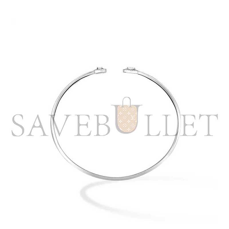 Mes1kaa jonc flex toi & moi my twin 0,15ct x2 jbracelet diamant or blanc 07222-wg